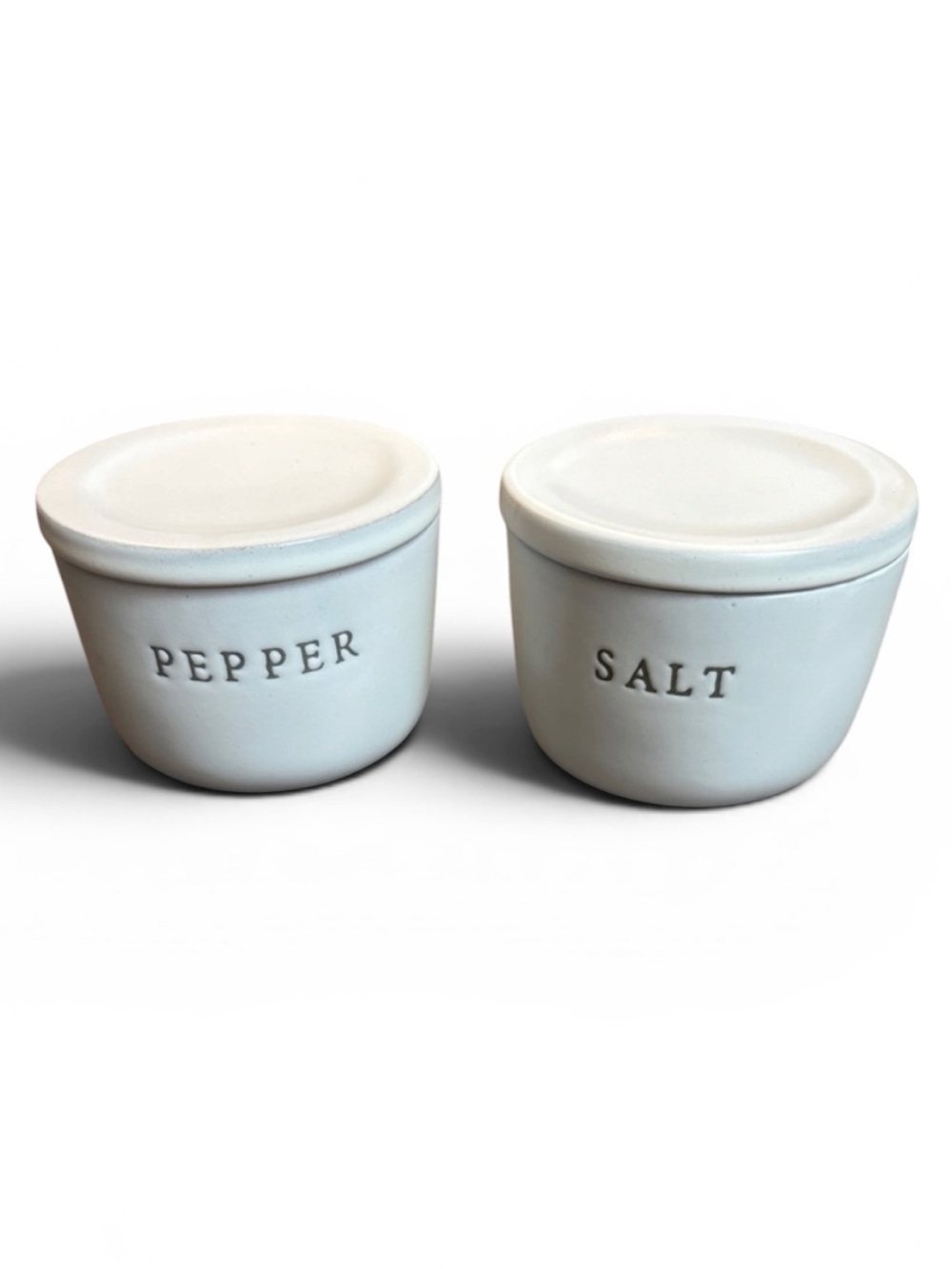 Hearth & Hand Magnolia Pepper & Salt  Cellar Stoneware Covered FLAW READ